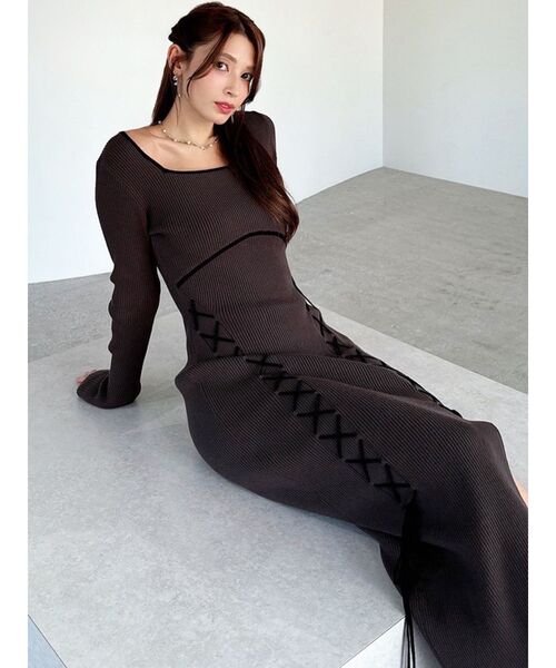 セール】レースアップタイトニットワンピース（ワンピース）｜RESEXXY