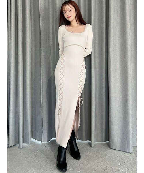 セール】レースアップタイトニットワンピース（ワンピース）｜RESEXXY