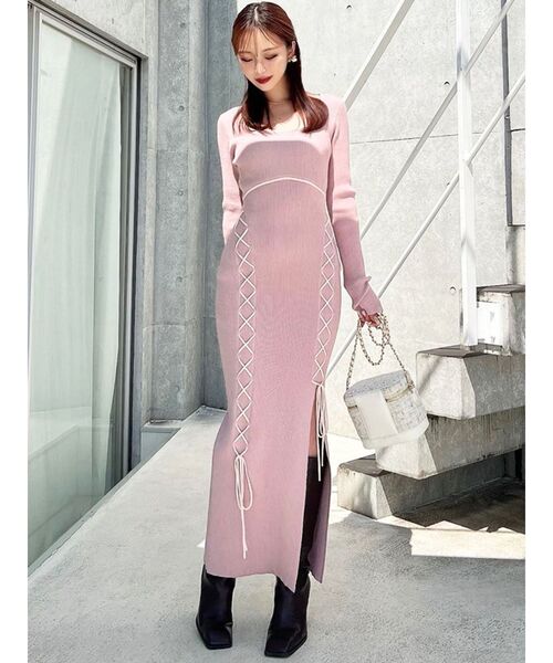 セール】レースアップタイトニットワンピース（ワンピース）｜RESEXXY