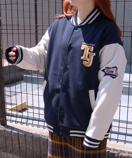 トムとジェリー スタジャン ネイビー VANSON × TOM＆JERRY トムと