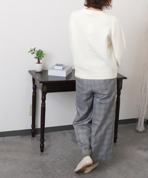 libelle more(リベル モア)の「パール付きダイヤ柄ニットプルオーバー(ニット/セーター・レディース・オフホワイト/チャコールグレー/ベージュ・M)」の10枚目の写真