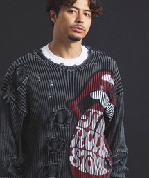 JACKROSE | B-TRS-Lips&Tongue-ダメージグランジニット(ニット/セーター)