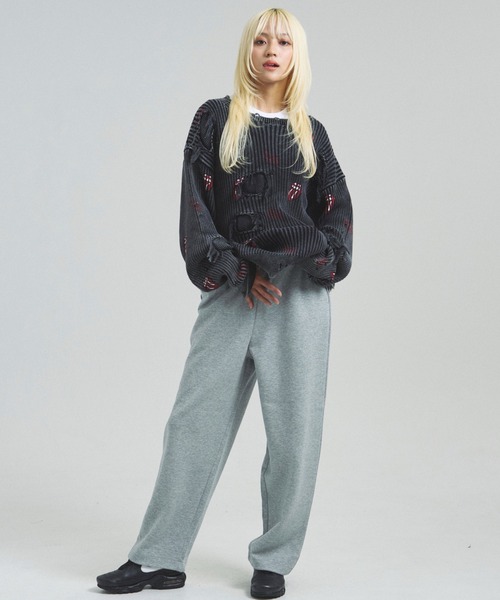 JACKROSE（ジャックローズ）の「B-TRS-Lips&Tongue-ダメージグランジニット（ニット/セーター・メンズ・ブラック/ブラック系2・M/L）」の21枚目の写真