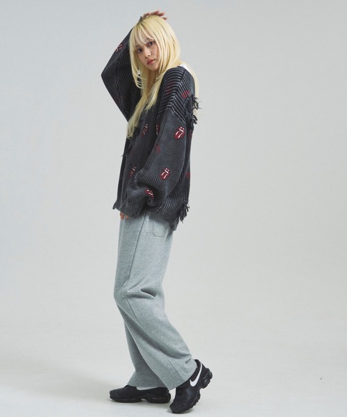 JACKROSE（ジャックローズ）の「B-TRS-Lips&Tongue-ダメージグランジニット（ニット/セーター・メンズ・ブラック/ブラック系2・M/L）」の20枚目の写真