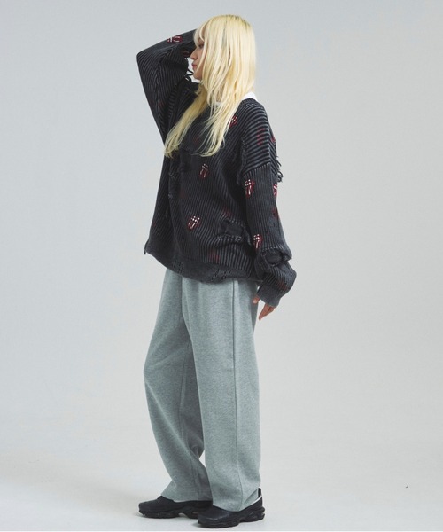 JACKROSE（ジャックローズ）の「B-TRS-Lips&Tongue-ダメージグランジニット（ニット/セーター・メンズ・ブラック/ブラック系2・M/L）」の19枚目の写真