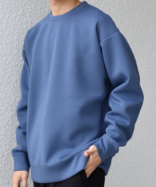 SHIPS any:〈洗濯機可能〉カラー ダンボール クルーネック プル