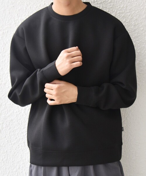 SHIPS any:〈洗濯機可能〉カラー ダンボール クルーネック プル