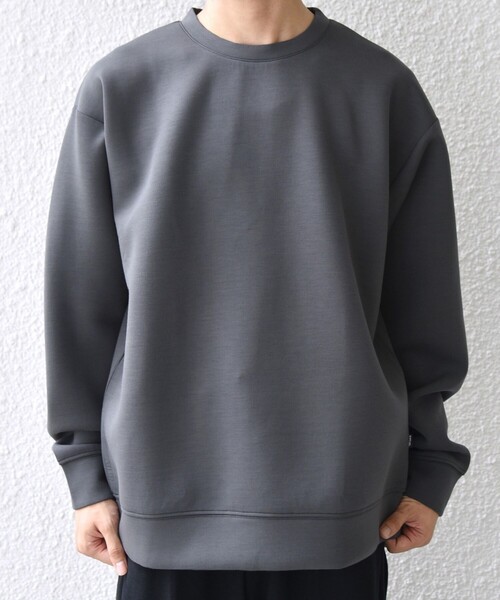 セール】SHIPS any:〈洗濯機可能〉カラー ダンボール クルーネック