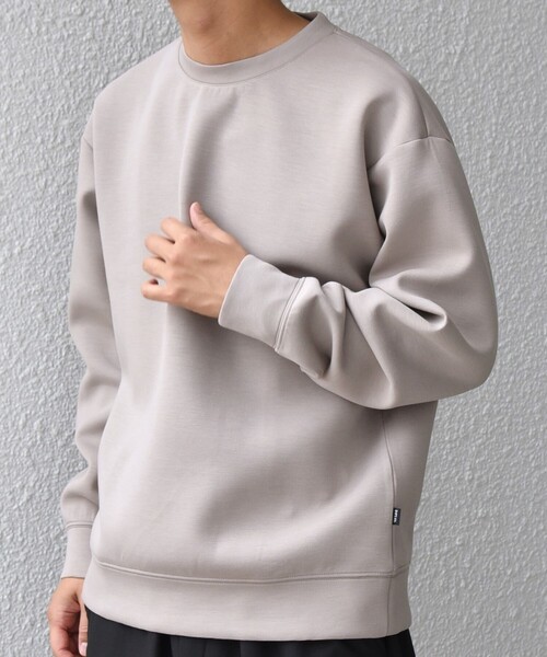 セール】SHIPS any:〈洗濯機可能〉カラー ダンボール クルーネック