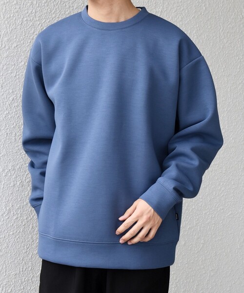 SHIPS any:〈洗濯機可能〉カラー ダンボール クルーネック プル