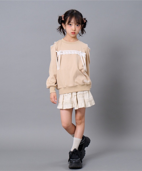 by LOVEiT（バイラビット）の「コール楊柳ティアードスカート（スカート・キッズ・アイボリー/ブラック/ブラウン・140cm/130cm/150cm/120cm/160cm）」の4枚目の写真