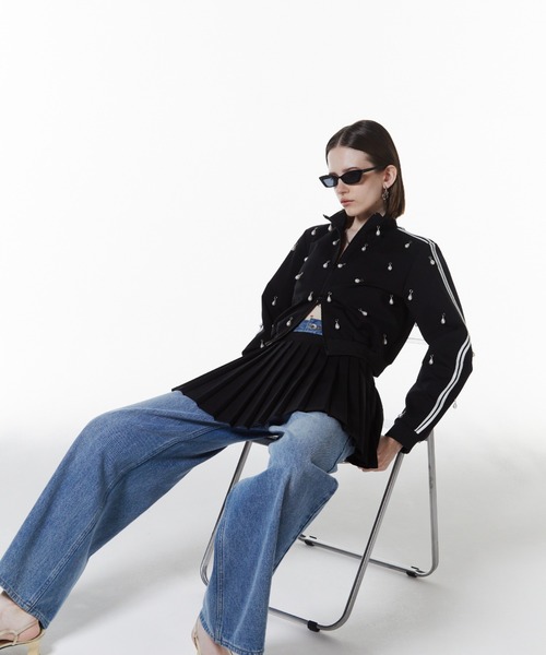 JOSE MOON（ジョゼムーン）の「JOSEMOON JERSEY PLEATED SKIRT/ジョセムーンジャージプリーツスカート（スカート・レディース・ブラック/ネイビー・FREE）」の10枚目の写真