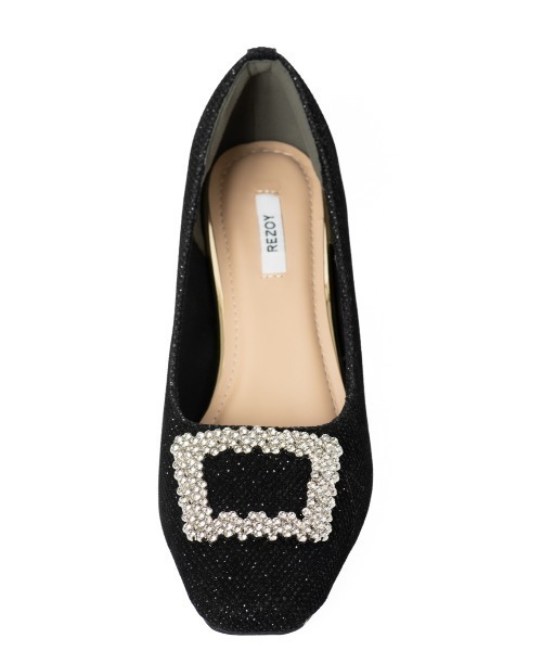 REZOY(リゾイ)の「【25AW新作】【REZOY】ビジューバックルスクエアトゥパンプス(パンプス・レディース・ブラック・22cm/22.5cm/23cm/23.5cm/24cm/24.5cm)」の5枚目の写真