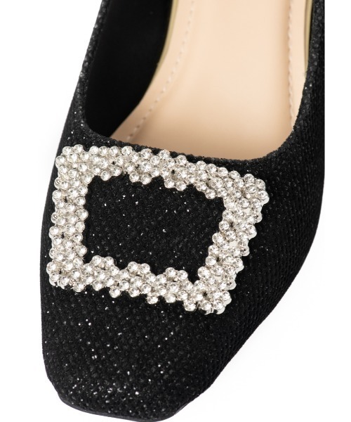 REZOY(リゾイ)の「【25AW新作】【REZOY】ビジューバックルスクエアトゥパンプス(パンプス・レディース・ブラック・22cm/22.5cm/23cm/23.5cm/24cm/24.5cm)」の6枚目の写真