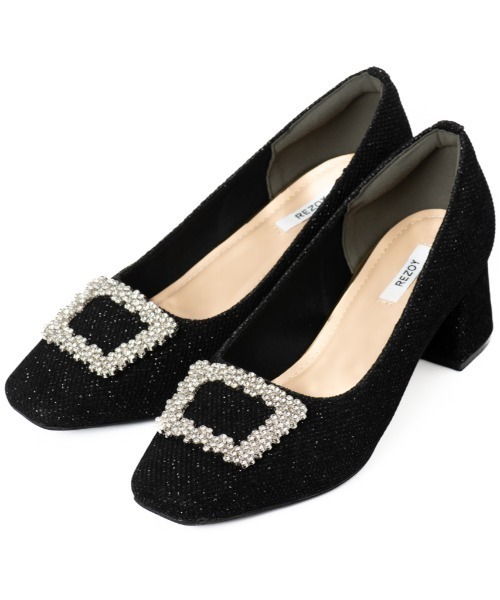 REZOY(リゾイ)の「【25AW新作】【REZOY】ビジューバックルスクエアトゥパンプス(パンプス・レディース・ブラック・22cm/22.5cm/23cm/23.5cm/24cm/24.5cm)」の8枚目の写真
