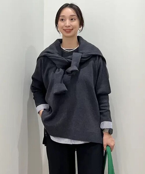 UNFILO(アンフィーロ)の「コットンカシミヤニット クルーネック(ニット/セーター・レディース・ライトグレー系/ベージュ系/ブラック系/ピンク系/グレー系・X-LARGE)」の10枚目の写真