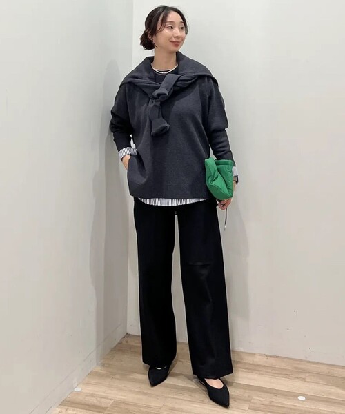 UNFILO(アンフィーロ)の「コットンカシミヤニット クルーネック(ニット/セーター・レディース・ライトグレー系/ベージュ系/ブラック系/ピンク系/グレー系・X-LARGE)」の11枚目の写真