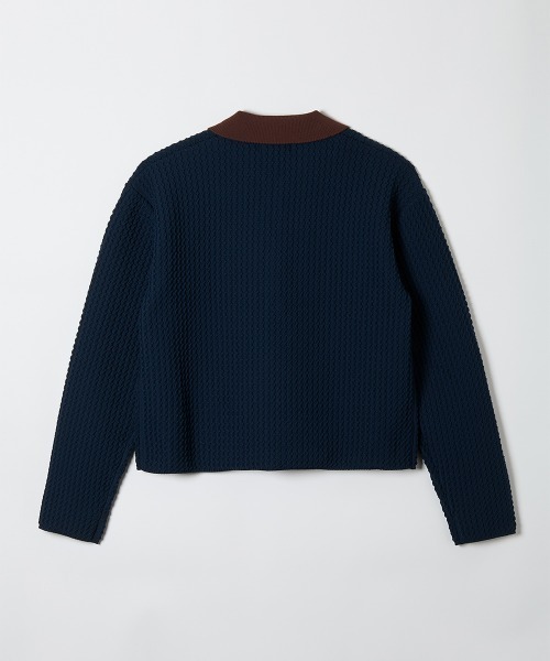 soduk(スドーク)の「knit polo top(ポロシャツ・レディース・ネイビー/グレー/ブラック・ONE SIZE)」の6枚目の写真