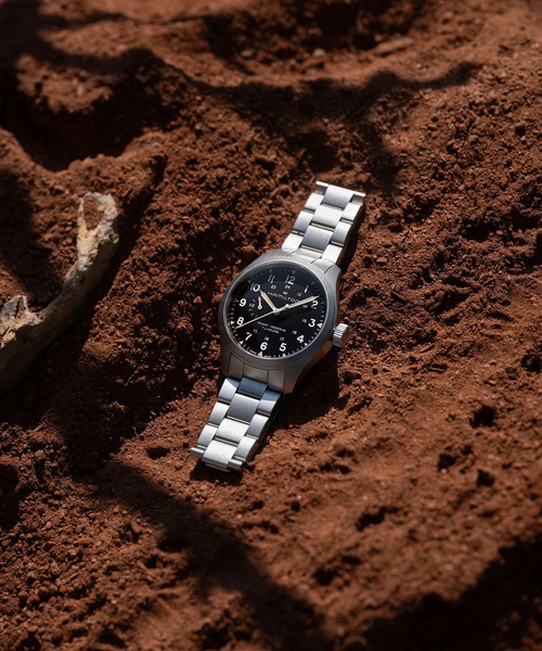 HAMILTON（ハミルトン）の「HAMILTON [ハミルトン] 腕時計 Khaki Field （カーキ フィールド） Power Reserve メカニカル 機械式 40MM ブラック×シルバー（アナログ腕時計・メンズ・ブラック・FREE）」の7枚目の写真