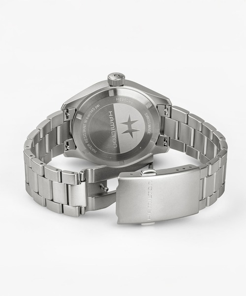 HAMILTON（ハミルトン）の「HAMILTON [ハミルトン] 腕時計 Khaki Field （カーキ フィールド） Power Reserve メカニカル 機械式 40MM ブラック×シルバー（アナログ腕時計・メンズ・ブラック・FREE）」の6枚目の写真