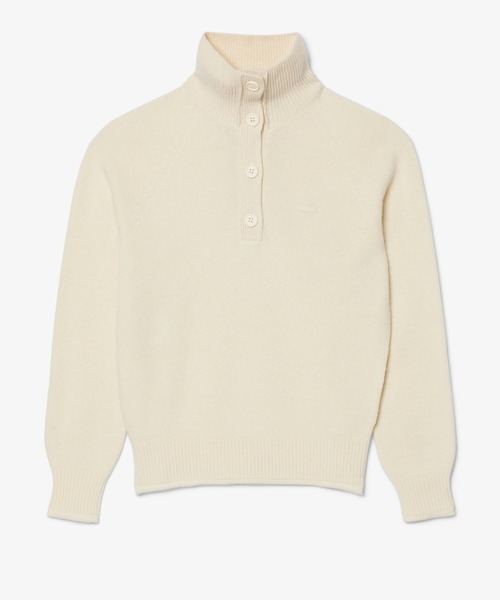 LACOSTE（ラコステ）の「3Dニッティングハーフボタンハイネック ウールニットポロセーター（ニット/セーター・レディース・グレー/オフホワイト・34/40/38/36）」の11枚目の写真