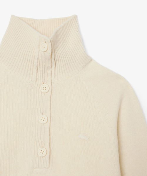 LACOSTE（ラコステ）の「3Dニッティングハーフボタンハイネック ウールニットポロセーター（ニット/セーター・レディース・グレー/オフホワイト・34/40/38/36）」の12枚目の写真
