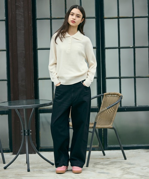 LACOSTE（ラコステ）の「3Dニッティングハーフボタンハイネック ウールニットポロセーター（ニット/セーター・レディース・グレー/オフホワイト・34/40/38/36）」の21枚目の写真