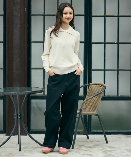 LACOSTE（ラコステ）の「3Dニッティングハーフボタンハイネック ウールニットポロセーター（ニット/セーター・レディース・グレー/オフホワイト・34/40/38/36）」の22枚目の写真