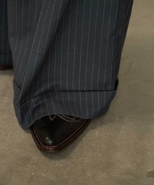 Striped Belted Baggy Slacks/ストライプベルテッドスラックス