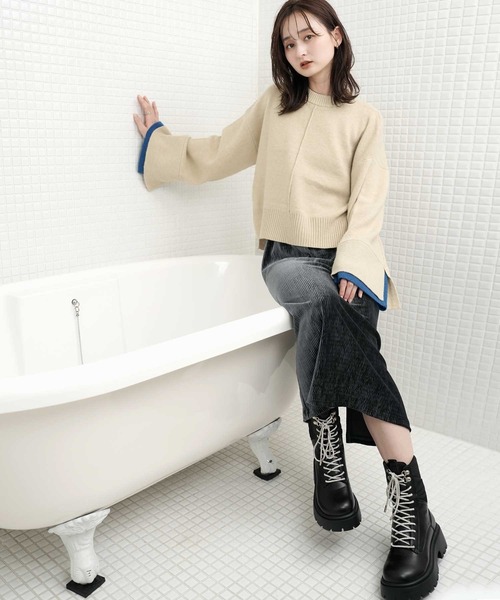 Bulue.(ブルー)の「【Bulue.】2wayデザイン レースアップブーツ(ブーツ・レディース・ブラック・37/38/39/40)」の8枚目の写真