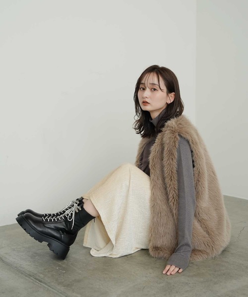 Bulue.(ブルー)の「【Bulue.】2wayデザイン レースアップブーツ(ブーツ・レディース・ブラック・37/38/39/40)」の21枚目の写真