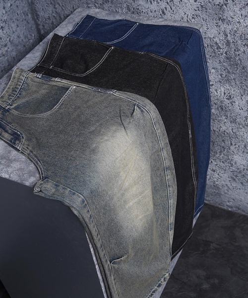 1111clothing(ワンフォークロージング)の「バレルレッグジーンズ ワイドパンツ / Barrel Leg Jeans Wide Pants(デニムパンツ・メンズ・ブラック/ネイビー/インディゴブルー・S/M/L)」の4枚目の写真