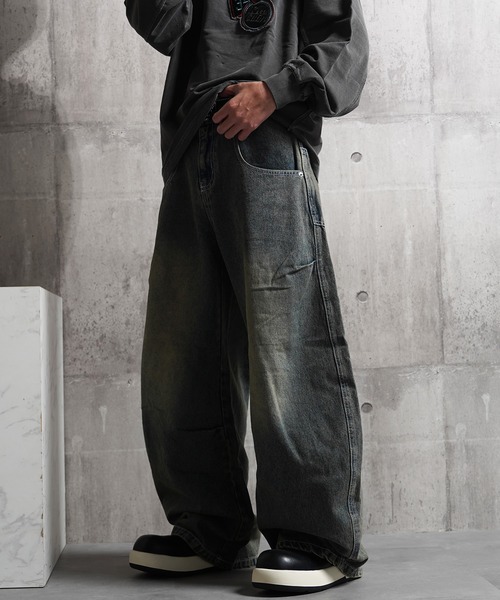 1111clothing(ワンフォークロージング)の「バレルレッグジーンズ ワイドパンツ / Barrel Leg Jeans Wide Pants(デニムパンツ・メンズ・ブラック/ネイビー/インディゴブルー・S/M/L)」の21枚目の写真