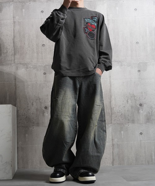 1111clothing(ワンフォークロージング)の「バレルレッグジーンズ ワイドパンツ / Barrel Leg Jeans Wide Pants(デニムパンツ・メンズ・ブラック/ネイビー/インディゴブルー・S/M/L)」の22枚目の写真