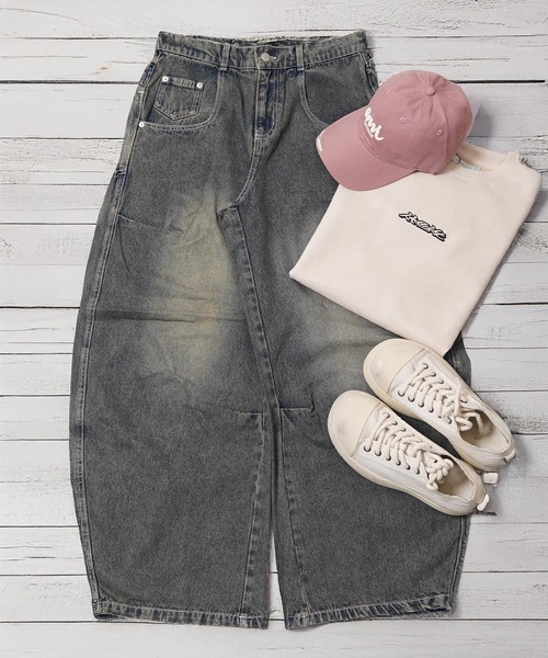 1111clothing(ワンフォークロージング)の「バレルレッグジーンズ ワイドパンツ / Barrel Leg Jeans Wide Pants(デニムパンツ・メンズ・ブラック/ネイビー/インディゴブルー・S/M/L)」の17枚目の写真