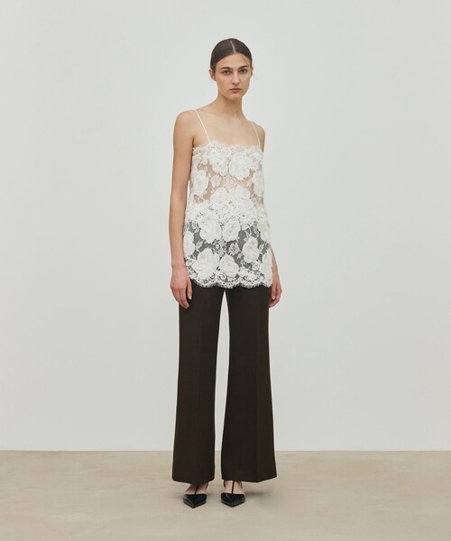 DES PRES（デ・プレ）の「ナチュラルストレッチウール セミフレアパンツ（スラックス・レディース・ブラウン/ブラック・36/32/34）」の4枚目の写真