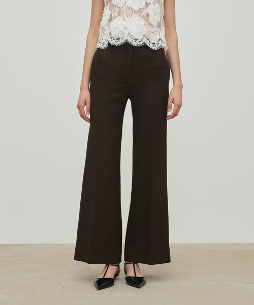 DES PRES（デ・プレ）の「ナチュラルストレッチウール セミフレアパンツ（スラックス・レディース・ブラウン/ブラック・36/32/34）」の8枚目の写真