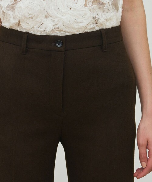 DES PRES（デ・プレ）の「ナチュラルストレッチウール セミフレアパンツ（スラックス・レディース・ブラウン/ブラック・36/32/34）」の13枚目の写真