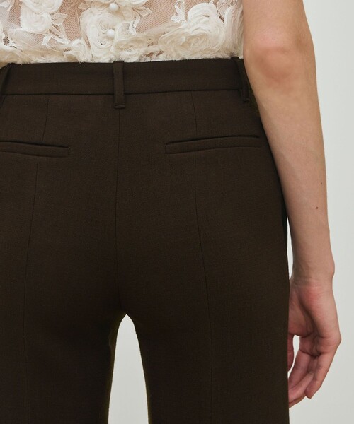 DES PRES（デ・プレ）の「ナチュラルストレッチウール セミフレアパンツ（スラックス・レディース・ブラウン/ブラック・36/32/34）」の3枚目の写真