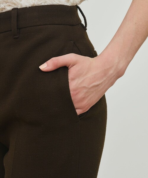 DES PRES（デ・プレ）の「ナチュラルストレッチウール セミフレアパンツ（スラックス・レディース・ブラウン/ブラック・36/32/34）」の11枚目の写真
