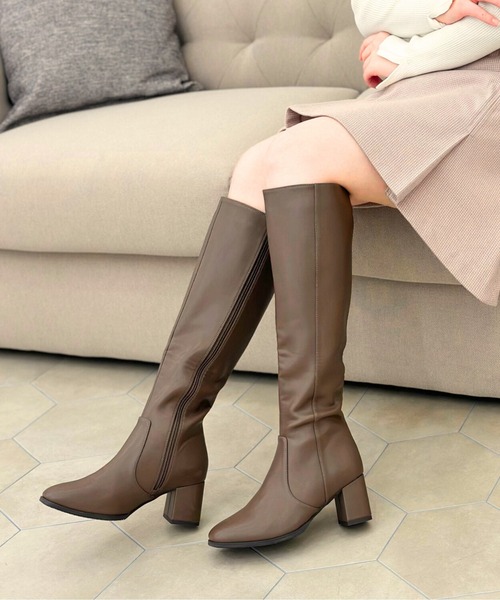 31 Sons de mode（トランテアン　ソン　ドゥ　モード）の「スクエアトゥヒールロングブーツ/31503（ブーツ・レディース・ブラウン/ベージュ/グレー/ブラック・L/LL/S/M/3L）」の22枚目の写真