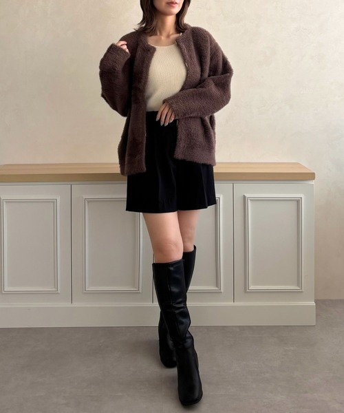 31 Sons de mode（トランテアン　ソン　ドゥ　モード）の「スクエアトゥヒールロングブーツ/31503（ブーツ・レディース・ブラウン/ベージュ/グレー/ブラック・L/LL/S/M/3L）」の9枚目の写真