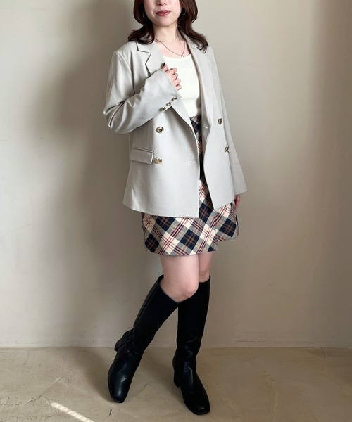 31 Sons de mode（トランテアン　ソン　ドゥ　モード）の「スクエアトゥヒールロングブーツ/31503（ブーツ・レディース・ブラウン/ベージュ/グレー/ブラック・L/LL/S/M/3L）」の14枚目の写真