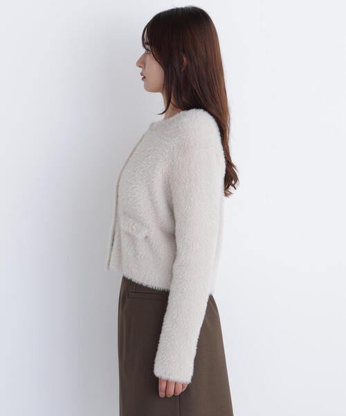 NATURAL BEAUTY BASIC（ナチュラルビューティーベーシック）の「◇【sweet掲載】【ちょうど、いい服】“ふわ＆リブ”アンサンブルニット（カーディガン/ボレロ・レディース・ブラウン/ライトグリーン/ベージュ/イエロー・FREE）」の15枚目の写真