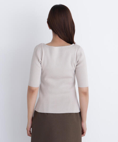 NATURAL BEAUTY BASIC（ナチュラルビューティーベーシック）の「◇【sweet掲載】【ちょうど、いい服】“ふわ＆リブ”アンサンブルニット（カーディガン/ボレロ・レディース・ブラウン/ライトグリーン/ベージュ/イエロー・FREE）」の6枚目の写真