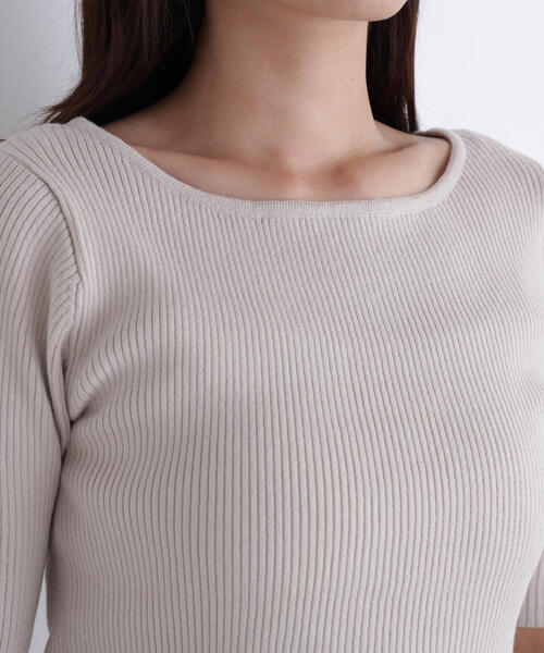 NATURAL BEAUTY BASIC（ナチュラルビューティーベーシック）の「◇【sweet掲載】【ちょうど、いい服】“ふわ＆リブ”アンサンブルニット（カーディガン/ボレロ・レディース・ブラウン/ライトグリーン/ベージュ/イエロー・FREE）」の7枚目の写真