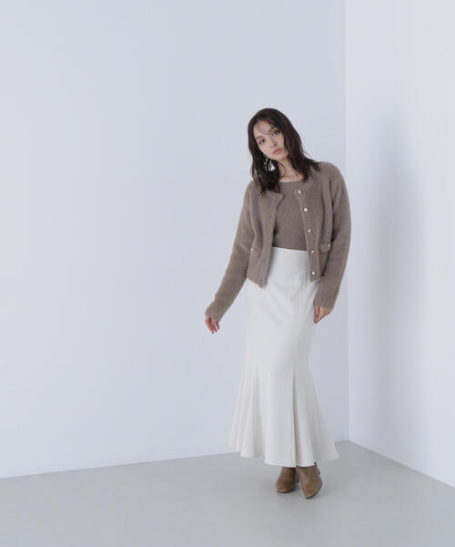 NATURAL BEAUTY BASIC（ナチュラルビューティーベーシック）の「◇【sweet掲載】【ちょうど、いい服】“ふわ＆リブ”アンサンブルニット（カーディガン/ボレロ・レディース・ブラウン/ライトグリーン/ベージュ/イエロー・FREE）」の15枚目の写真