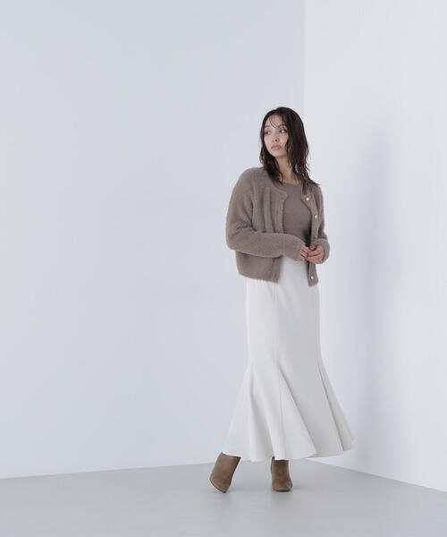 NATURAL BEAUTY BASIC（ナチュラルビューティーベーシック）の「◇【sweet掲載】【ちょうど、いい服】“ふわ＆リブ”アンサンブルニット（カーディガン/ボレロ・レディース・ブラウン/ライトグリーン/ベージュ/イエロー・FREE）」の17枚目の写真