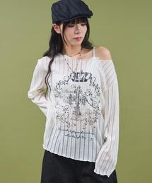 DISPARK/オフショルグラッフィックニット