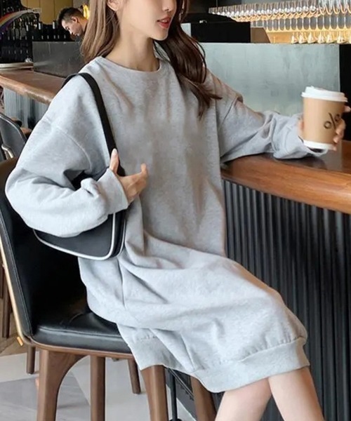 SallyLunn(サリーラン)の「スウェットミディ丈ワンピース(ワンピース・レディース・ブラック/グレー・MEDIUM/LARGE)」の7枚目の写真